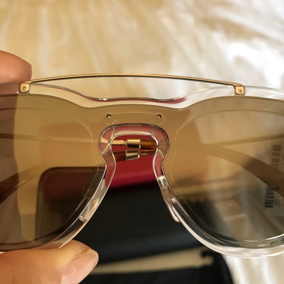 NWT Valentino clear acetate sunglasses w/silver HW - Picture 4 of 8